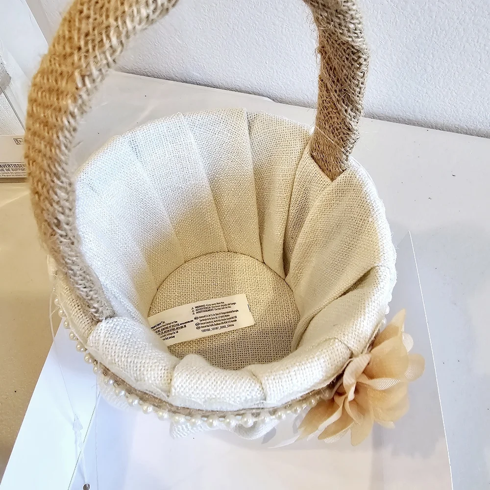 Wedding Flower Girl Basket and Ring Bearer Pillow Rustic